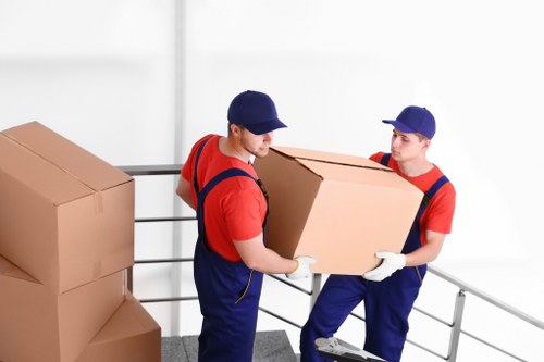 Man and van service loading boxes for a local Roehampton move