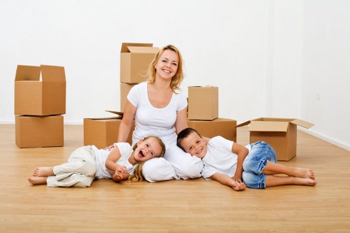 Packing boxes and household items for Roehampton move