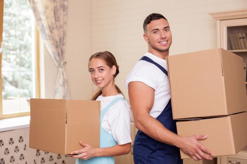 Roehampton moving team separating materials before disposal
