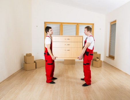 Professional mover handling furniture in Roehampton