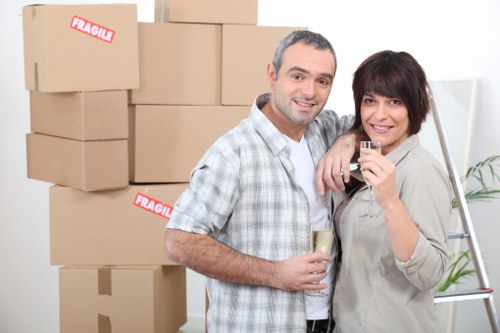 Business team preparing for office removals in Roehampton